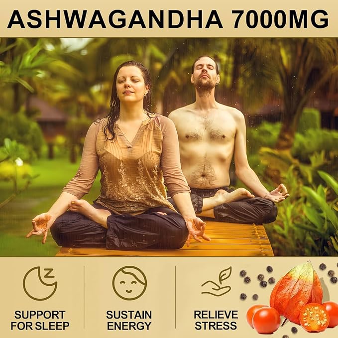 SoundHealth Organic Ashwagandha Capsules Supplement - 120 Capsules (60 Servings)