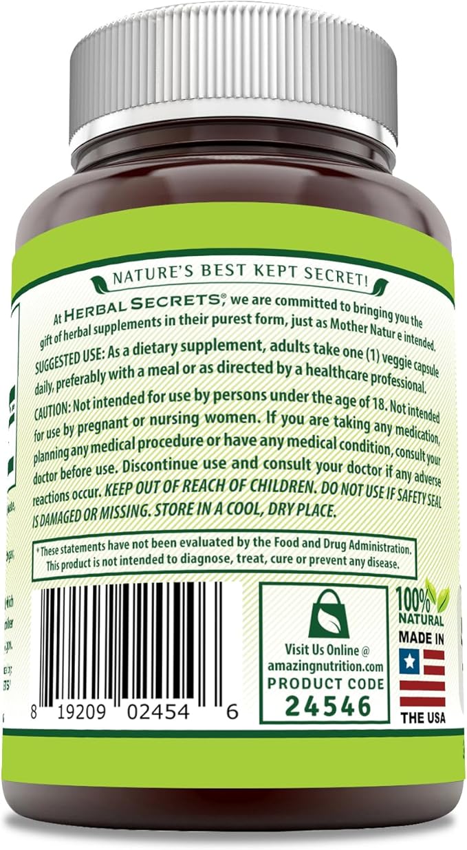 Herbal Secrets Grapeseed Extract 400 mg Veggie Capsules Supplement | Non-GMO | Gluten Free (240 Count)