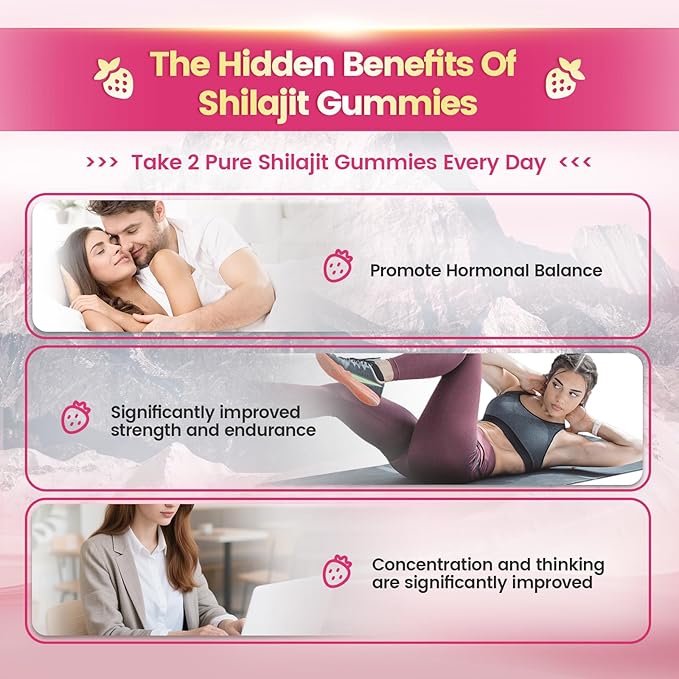 VivoNu Himalayan* Shilajit* Gummies with Ashwagandha* & Gokshura | 85+ Trace Minerals & Fulvic Acid | Organic, Micronutrient Supplement for Men & Women (Women 4000mg / 1 Bag)