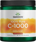 Swanson Vitamin C Powder 100% Pure Ascorbic Acid, Immune System Support, Skin Health, Cardiovascular Health, Antioxidant Supplement 1000 mg (per Serving) 1 lb. 454 g