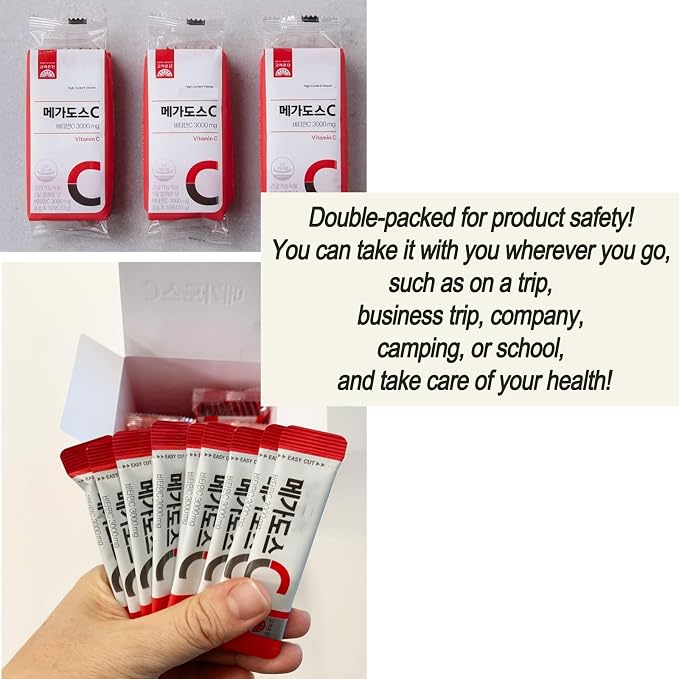 Korean Powder Vitamin Stick, Individually Packaged Powder Stick, for K.O.R.E.A.E.U.N.D.A.N Vitamin C 3,000mg (100 Packets, 300g)