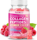 MEENCCD Hydrolyzed Collagen Peptides Gummies for Women & Men, Multi-Collagen Type I,II,III,V,X with Biotin, Hyaluronic Acid, Zinc, Vitamin C, E - Skin, Hair, Nails, Raspberry Flavor, 60 Count