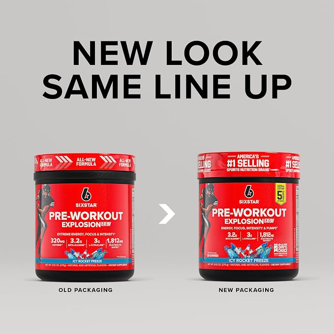 Six Star Pre-Workout Powder for Men & Women, ICY Rocket Freeze (30 Servings) - Preworkout Explosion 2.0 Energy Powder Drink Mix with Beta-Alanine & Caffeine - Sports Nutrition Supplement Products
