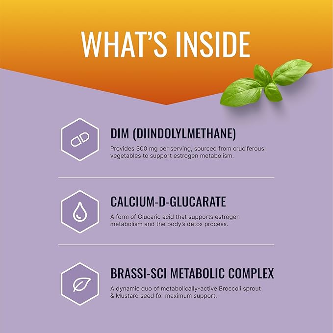 Approved Science DIM - Estrogen Metabolism Support - DIM, Broccoli Sprout, Mustard Seed, Calcium, BioPerine - Vegan - 6 Bottles - 360 Capsules