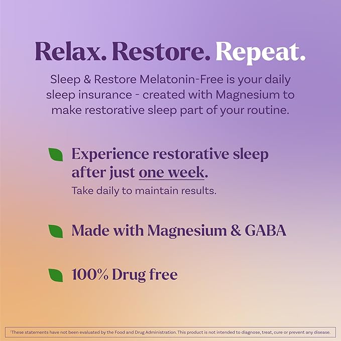 Natrol Sleep & Restore Magnesium Glycinate Blend Gummies,Magnesium for Sleep Aids for Adults,Melatonin-Free,Cherry Flavored,30 Day Supply,(Pack of 2)