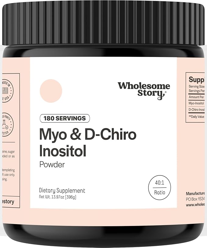 Myo-Inositol & D-Chiro Inositol Supplement Powder for Women | Hormonal Balance & Healthy Ovarian Function Support | Vitamin B8 | Great Alternative to Capsules | 40:1 Ratio | 180 Servings