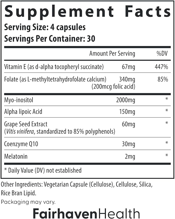 Fairhaven Health Ovaboost Fertility Supplements for Women | Conception for Her Support Ovulation & Egg Quality with Myo-Inositol & Folate | Prenatal Vitamin Natural Fertility Support | 120 Capsules