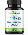 ForestLeaf Hyaluronic Acid Supplements | 100mg High Bioavailable Dietary Hyaluronic Acid Powder Capsules + 50mg VIT C | Supports Skin Hydration, Joint Lubrication, Anti-Aging, Hair & Nails | 120 Caps