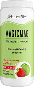 NaturalSlim MagicMag - Highly Absorbable Magnesium Citrate Powder for Relaxation, Energy, Better Sleep & Metabolic Support - Magnesium Supplement for Women & Men - Strawberry & Lime Flavored 8oz