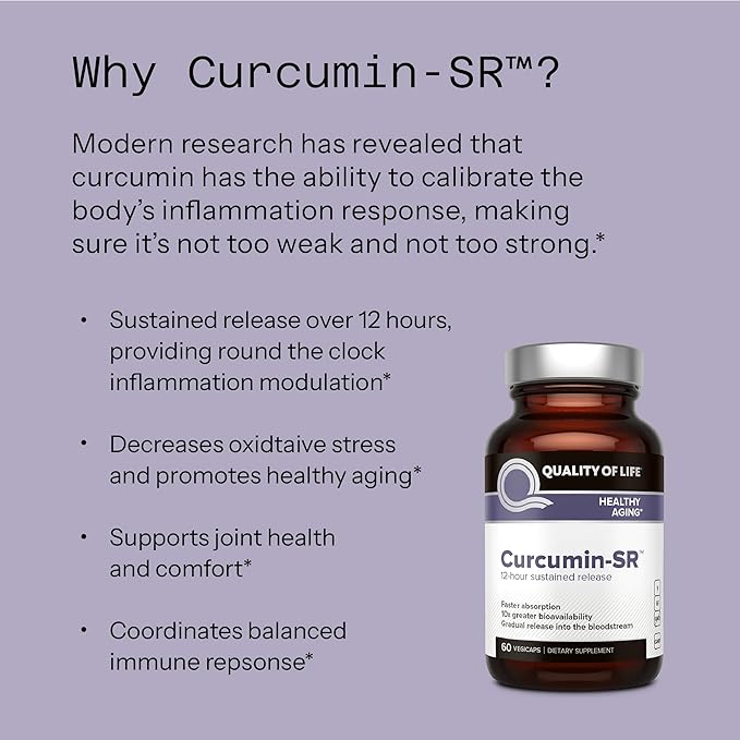Quality of Life Curcumin-SR - Healthy Aging, Inflammation Support - 60 Vegicaps