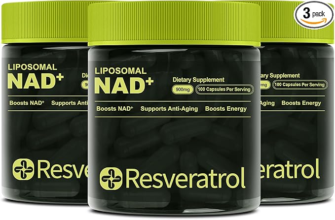 NAD+ Supplement, NAD Nicotinamide Riboside Resveratrol, Liposomal NAD - NMNH Supplement Alternative for Anti-Aging, Mental Clarity & Cellular Energy – 3PCS