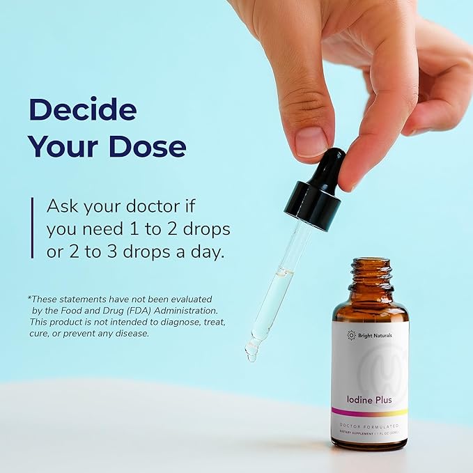 Iodine Plus - Kelp-Based Liquid Supplement Supports Thyroid - Boosts Energy, Improves Sleep, and Enhances Mental Clarity, 180 0.04% Iodine Servings