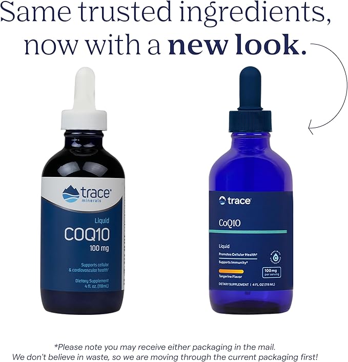 Trace Minerals CoQ10 - Cellular Health Supplement for Vitality Support - Cardiovascular Health & Immune Support - Natural Ingredients - Vegan & Gluten-Free - Tangerine Flavor - 4 fl oz (24 Servings)