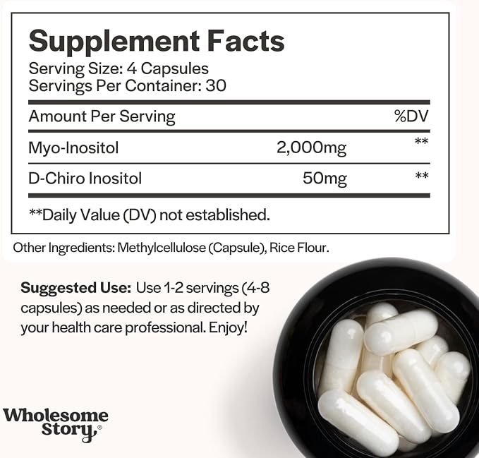 Myo & D Chiro Inositol + MTHF + Vitamin D3 | Myo-Inositol & D-Chiro Inositol Capsules with MTHF, Vitamin D3 Enhanced Bundle Supplement | Complete Hormonal & Fertility Support | 30 Servings