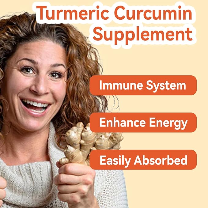 Turmeric Curcumin Gummies 500mg, with Turmeric Root Extract, Ginger Root, Black Pepper Extract, Antioxidant Support, Orange Flavor Gummies, 60 Count (Pack of 2)