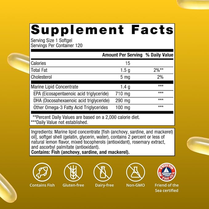 Metagenics OmegaGenics EPA-DHA 1000 mg - High Potency Omega-3 Fish Oil Supplement for Heart, Brain & Joint Health* - Sustainably Sourced - 120 Softgels