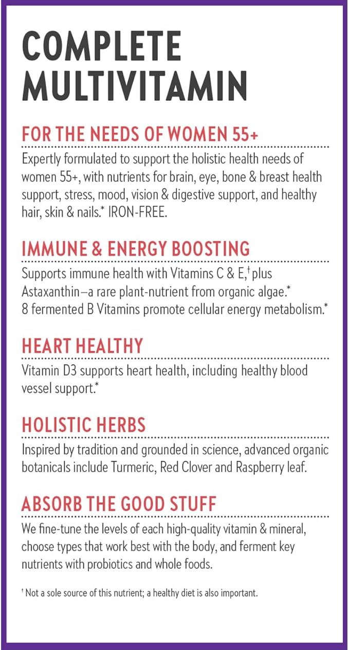 New Chapter Women’s Multivitamin 55+,Astaxanthin,B6,B12,D3,Vitamin C & Zinc,Immune,Heart,Cellular Energy,and Bone Support,Gentle on The Stomach,Daily,Non-GMO,Gluten-Free,96 Tablets,(Pack of 2)