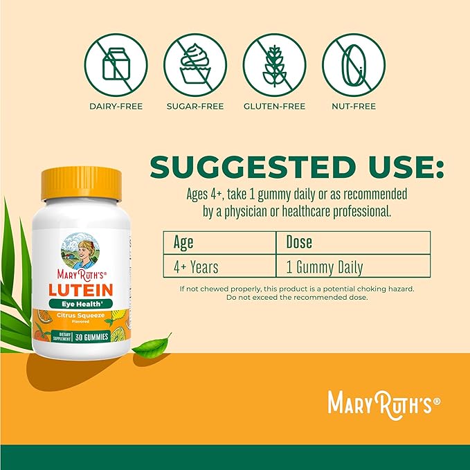 MaryRuth’s Lutein Gummies with Zeaxanthin | Lutein & Zeaxanthin Supplement | Eye Health | Blue Light Filtering | Vision Support | Adult Eye Supplement for Visual Function | Non-GMO & Vegan | 60 Count