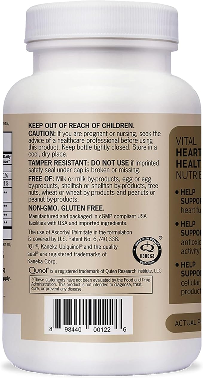 Qunol Plus Ubiquinol CoQ10 100mg with Omega 3 Fish Oil 250mg, Extra Strength Antioxidant Supplement, 90 Count