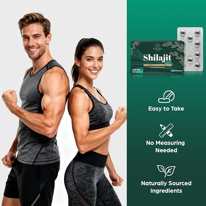 30,000 MG Shilajit Tablets, Shilajit Himalayan Organic, with Fulvic Acid & 85+ Trace Minerals, More Effective Than Shilajit Resin & Capsules, Shilajit for Men & Women, with Lab Test. 120 Count.