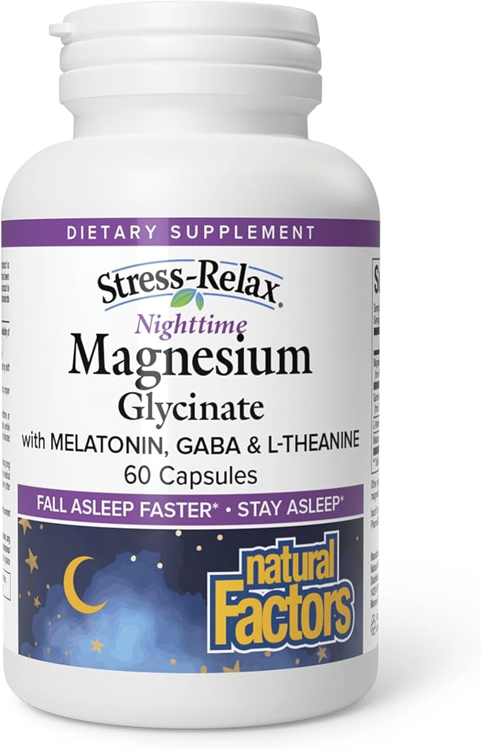 Stress-Relax Nighttime Magnesium GLYCINATE, 60 Capsules
