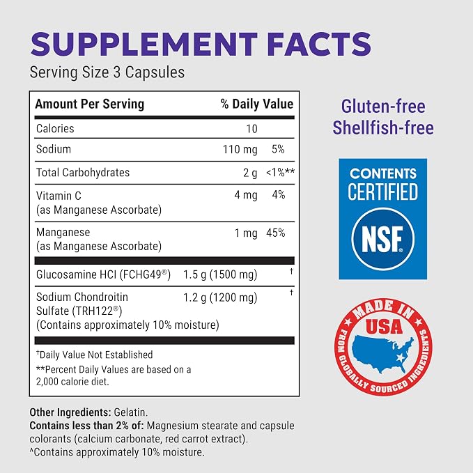 Nutramax Laboratories Cosamin® DS Joint Health Supplement with Glucosamine & Chondroitin for Adult Men & Women, Joint Supplement, 180 Capsules
