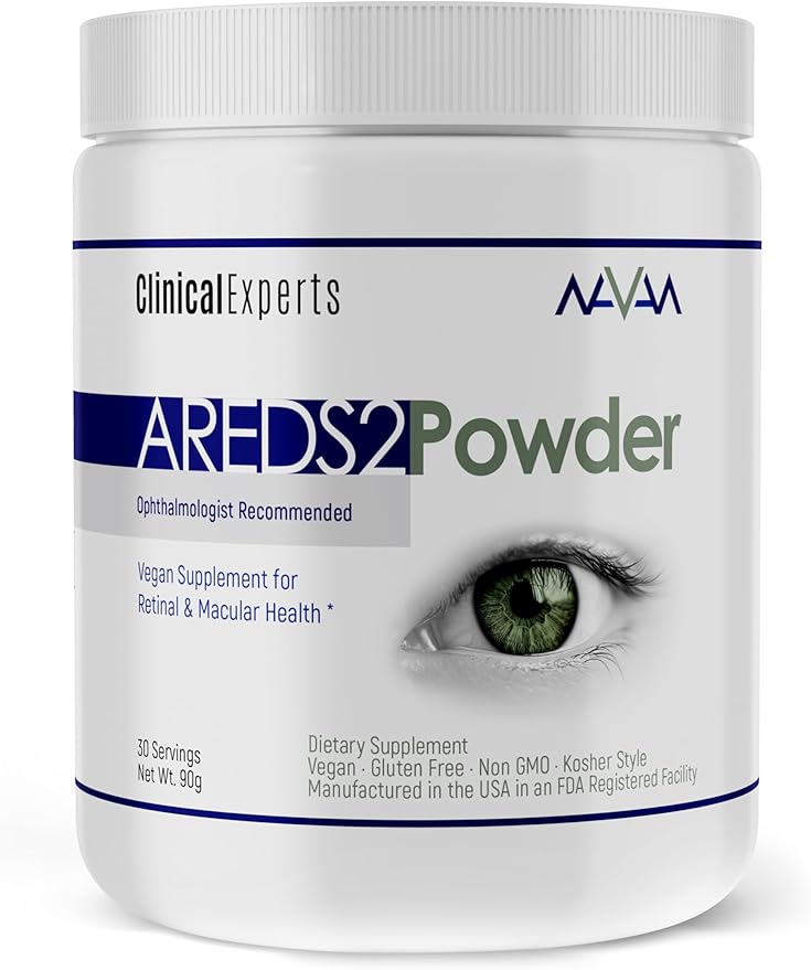 Navan AREDS 2 Powder - for Those Who Can't Consume Tablets or Softgels - Eye Vitamins & Minerals Antioxidant Supplement by Clinical Experts - Lutein, Zeaxanthin & Zinc - Kosher Style, 30 Servings