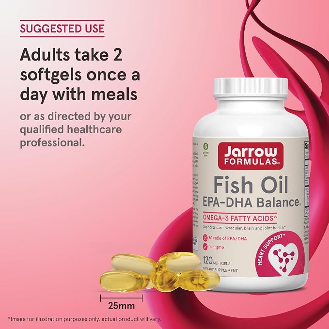 Jarrow Formulas® EPA-DHA Balance®, 1,200 mg Omega-3 Fatty Acids for Cardiovascular Support, 120 Softgels, 60 Day Supply