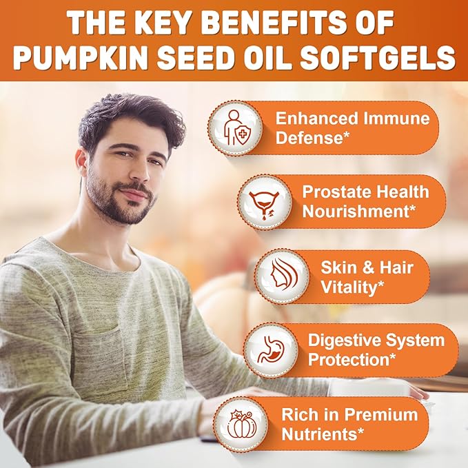 SCOLA Pumpkin Seed Oil with Saw Palmetto,3200mg/Serving,Cold-Pressed with Essential Fatty Acids & Phytosterols,Supports Hair, Immune,Bladder & Prostate Health,Non-GMO (600 Softgels)