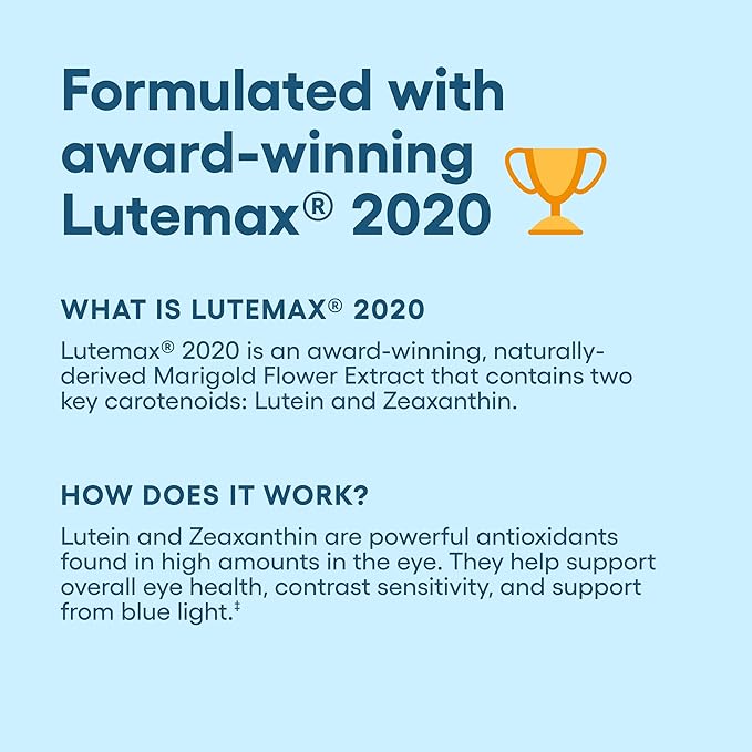 Physician's Choice Eye Health - Lutein, Zeaxanthin & Bilberry Extract - Supports Eye Strain, Dry Eyes, and Vision Health - 2 Award-Winning Clinically Proven Eye Vitamin Ingredients - Carotenoid Blend