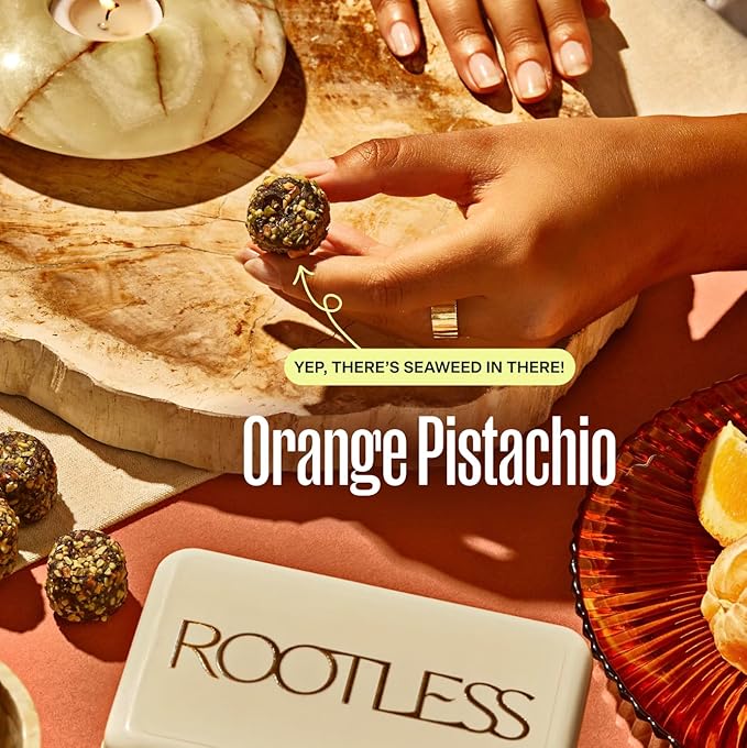 Rootless Seaweed Daily Bites – Orange Pistachio & Cacao Crunch – 2 Week Supply for Hormone & Thyroid Health | 100% Daily Iodine, Whole Food Ingredients – 2 Pack