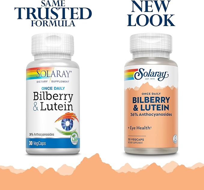 SOLARAY One Daily Bilberry and Lutein Supplement, 160 mg 30 Count