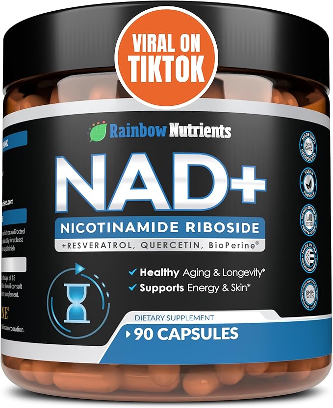 2010 MG NAD+ Supplement- Nicotinamide Riboside, Resveratrol, Quercetin & BioPerine® (High Absorption)- Natural NAD Booster for Anti-Aging, Cellular Energy, Skin- For Women & Men- 90 V Capsules