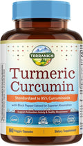 Turmeric Curcumin Supplement 1800mg, with Black Pepper 15mg for Maximum Absorption, 95% Curcuminoids, Mobility & Antioxidant Support, Made in USA, Non-GMO, No Gluten, 90 Vegan Capsules