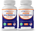 Vitamatic Niacinamide 500 mg 240 Tablets - Flush Free Vitamin B3 - Supports Energy Production-2 Pack