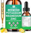 Potassium Magnesium Supplement Liquid, Electrolyte Potassium & Calm Magnesium Complex Drops Plus Zinc, Vitamin D3 & B6 for Cramp Relief, Bone, Energy & Immune Health, Faster Absorption Than Gummies