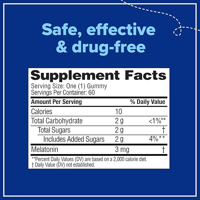 Zarbee's Melatonin Gummies 3mg Sleep Supplement to Promote Peaceful Sleep,Natural Mixed Fruit Flavor,Adults Gummy Age 12 Up,60 Count (Pack of 2)