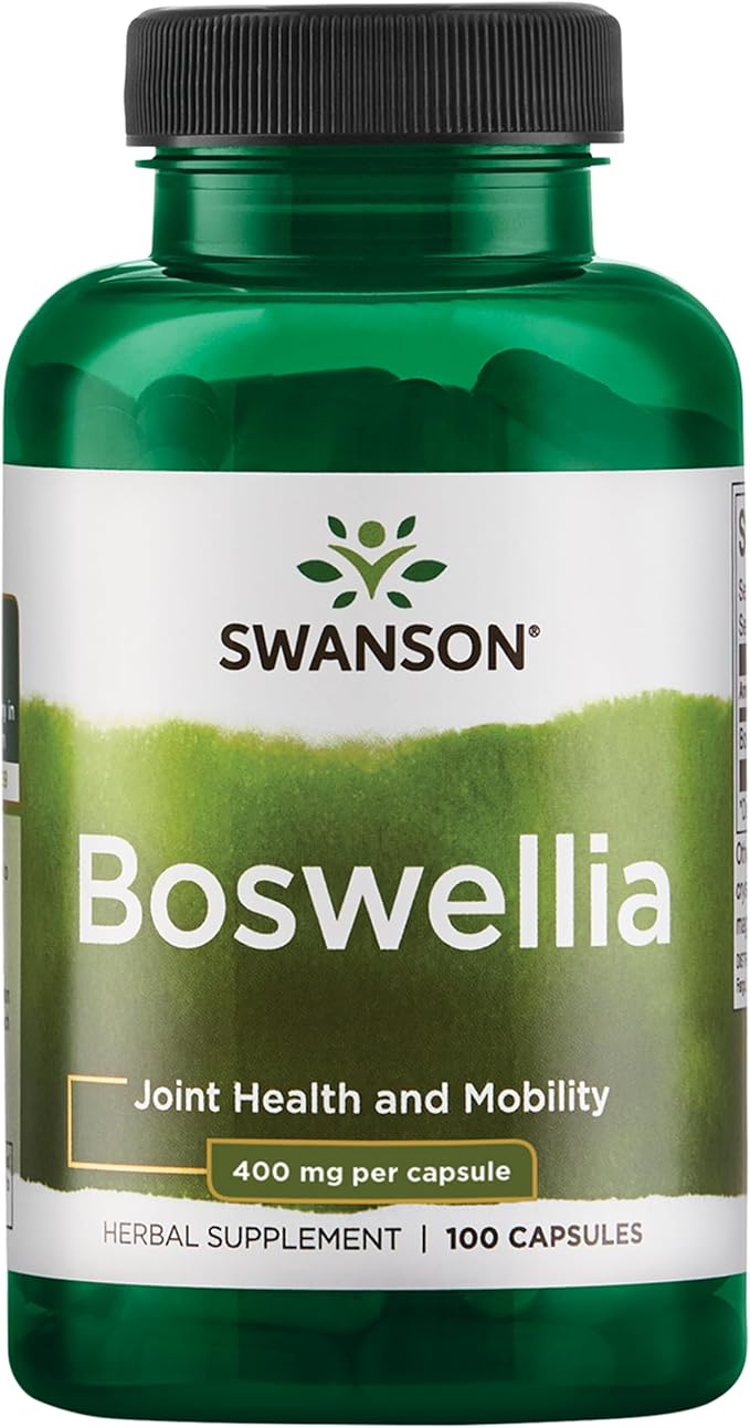Swanson Boswellia Joint Flexibility Movement Support Ayurvedic Herb (boswellia serrata resin) 400 mg per Capsule 800 mg per Serving 100 Count