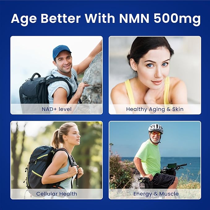 NMN 500mg Per Serving Maximum Strength - 99% Pure NMN (Nicotinamide Mononucleotide) for NAD, Cell, Immune, Energy, Anti-Aging & Longevity, Stabilized NMN Supplements 500mg - 60 Veggie Capsules