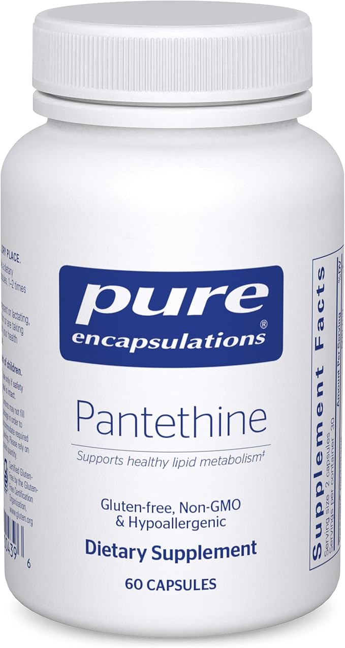 Pure Encapsulations Pantethine | Hypoallergenic Supplement Supports Healthy Lipid Metabolism and Cardiovascular Function | 60 Capsules