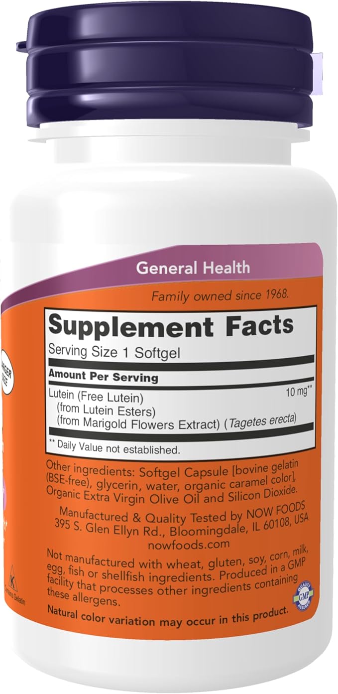 NOW Foods Lutein Esters, 120 Sgels 10 mg (Pack of 2)