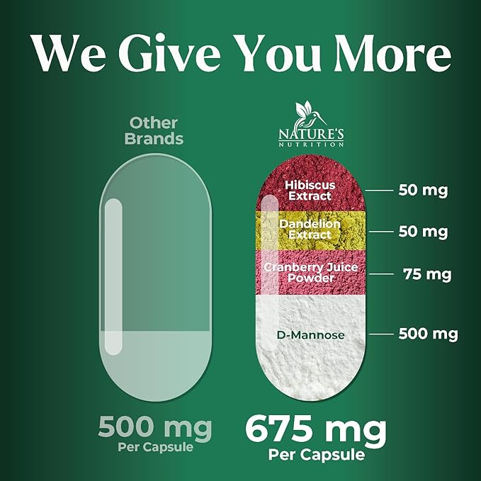 D-Mannose 1000mg Per Serving - Cranberry & Hibiscus - Effective Fast-Acting, Flush The Impurities for Bladder, Urinary Tract Health Support Supplement, for Women and Men, USA Bottled - 120 Capsules