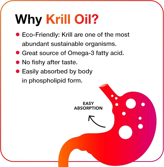 MegaRed Ultra Strength 1000mg Omega-3 Krill Oil Supplement with EPA/DHA, Astaxanthin & Phospholipids, No Fish Oil Aftertaste Supports Heart, Brain, Joint and Eye Health, 60 Count Softgels.