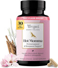 Winged Wellness Hot Momma Menopause Supplements for Women - Hormone-Free Menopause Relief Support for Hot Flashes & Night Sweats with Chaste Tree Berry, Multivitamins & Shatavari - 60 Vegan Capsules
