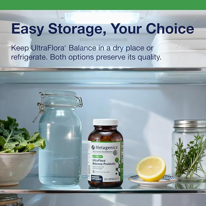 Metagenics UltraFlora Balance Probiotic - Shelf-Stable Daily Gut Health Supplement for Digestive & Immune Support* - Non-GMO & Gluten-Free - 30 Capsules