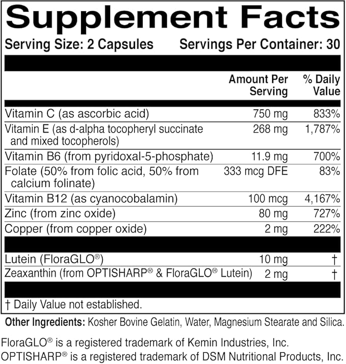 ScienceBased Health MacularProtect AREDS 2 Formula – Eye Health Vitamin & Mineral Supplement with Lutein, Zeaxanthin & B Vitamins for Macular & Vision Support – 60 Capsules