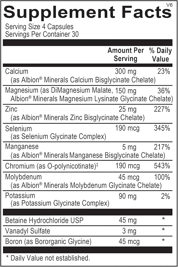 Multi-Rise Minerals Daily Multi-Mineral Supplement with Highly Absorbed Chelated Minerals for Bone, Muscle, Nerve, and Digestive System Support (120 Capsules)