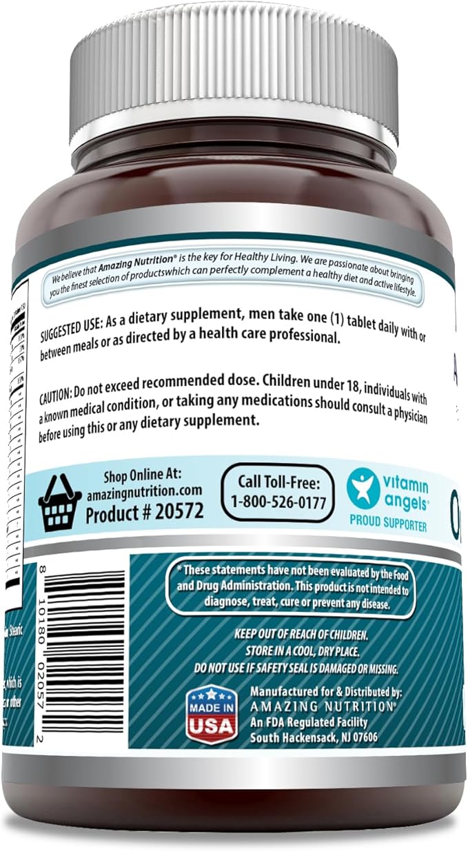 Amazing Formulas Men's One Multivitamin Supplement | Food Based | 150 Tablets | Perfect Blend of Vitamins, Minerals & Probiotics | Non-GMO | Gluten-Free | Made in USA