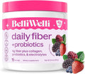 Belli Welli Fiber Supplement for Women & Men – Premium Daily Fiber Powder from Organic Acacia with Added Collagen, Electrolytes & Probiotics – No Bloat, Constipation & Gut Health Support (Wild Berry)