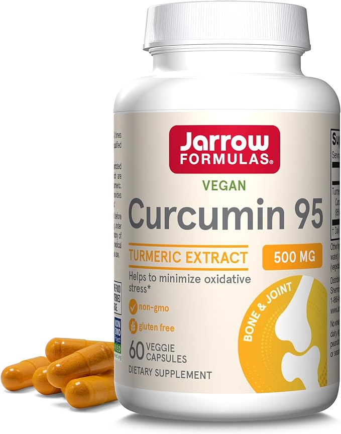 Jarrow Formulas Curcumin 95 Supplement - Turmeric Extract Supplement, 500 mg for Antioxidant & Joint Support, 60 Capsules